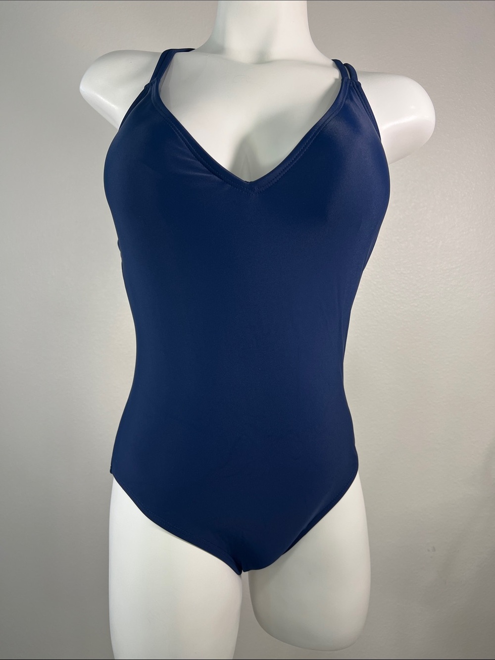 Hurley Navy Blue V‑Neck One‑Piece Swimsuit SMALL